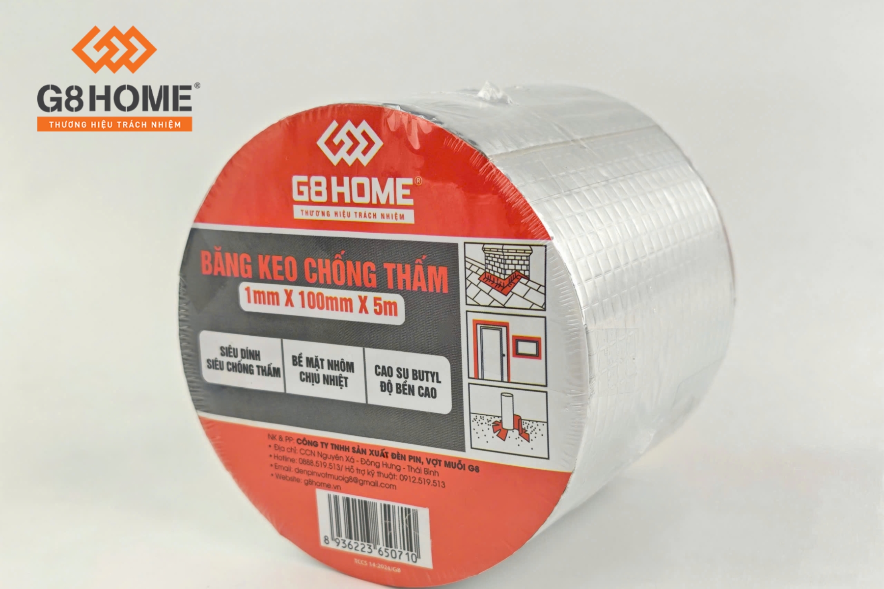 BĂNG KEO CHỐNG THẤM 1mm x 100mm x 5m
